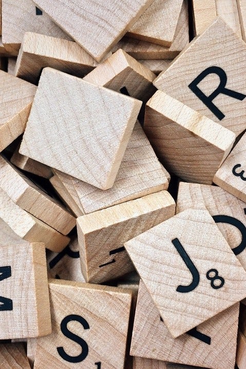 Pile of Scrabble letters